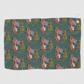 Golfkar Kerstboom Golf Liefhebber Cadeau Golfhanddoek (Horizontaal)