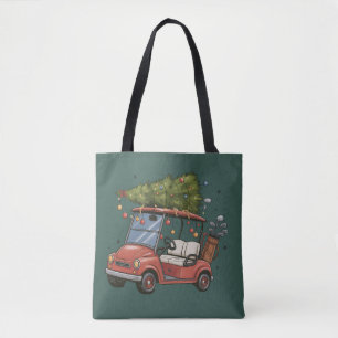 Golfkar Kerstboom Golf Liefhebber Cadeau Tote Bag