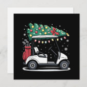 Golfkar Kerstboom Lichtjes Kerst Sport Golfer Feestdagenkaart (Voorkant / Achterkant)