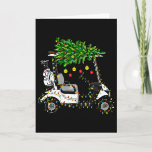 Golfkar Kerstboom Lichtjes Kerstmis Sport Golfer Kaart
