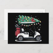 Golfkar Kerstboom Lights Xmas Sport Golfer Feestdagenkaart (Voorkant / Achterkant)