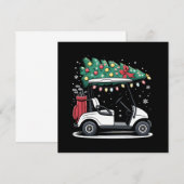 Golfkar Kerstboom Lights Xmas Sport Golfer Kaart (Voorkant / Achterkant)