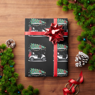 Golfkar Kerstdroomboomlichten Kerstmis Sport Golfe Cadeaupapier