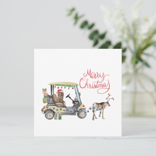 Golfkar Kerstmis (Staand voorkant)