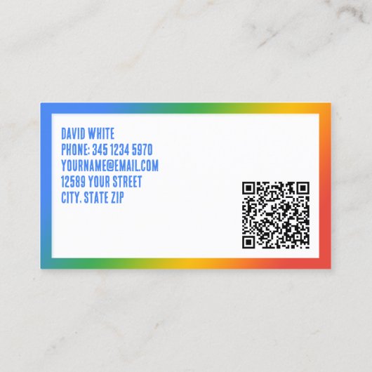 🏌️‍♂️golfkar Kleurrijke Douane QR Visitekaartje (Achterkant)