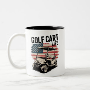 Golfkar Leven Echtgenoot Golfsport Golfer Liefhebb Tweekleurige Koffiemok