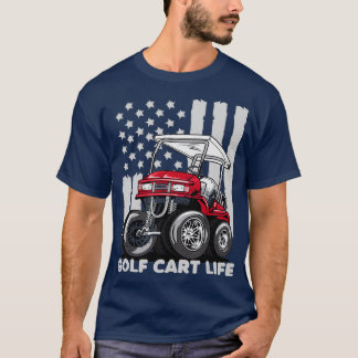 Golfkar Life Grappige golfkar met vlag T-shirt