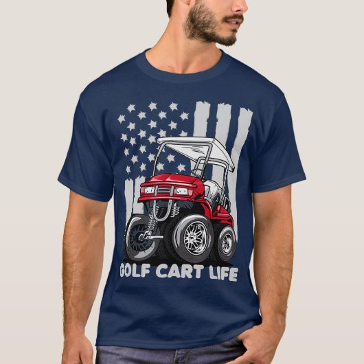 Golfkar Life Grappige golfkar met vlag T-shirt (Voorkant)