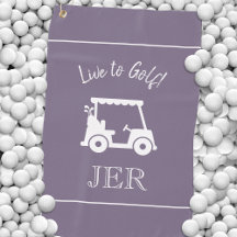 Golfkar Live om te Golfen Monogram Chic Paars