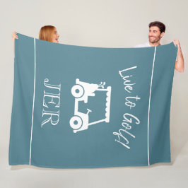 Golfkar Live to Golf Geborduurd Turquoise Fleece Deken