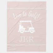 Golfkar Live to Golf Monogram Gemêleerde Roze Fleece Deken (Voorkant)