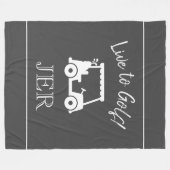 Golfkar Live to Golf Monogram Grauw & Wit Fleece Deken (Voorkant (Horizontaal))