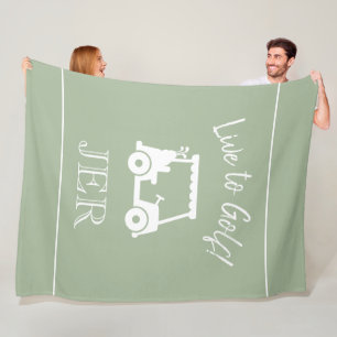 Golfkar Live to Golf Monogram Sage Groen Fleece Deken