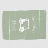 Golfkar Live to Golf Monogram Sage Groen Golfhanddoek (Horizontaal)