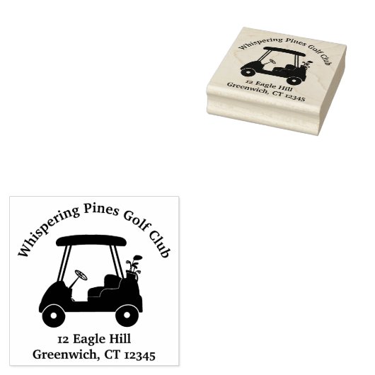 Golfkar Logo clubnaam Rubberstempel (Gestempeld)