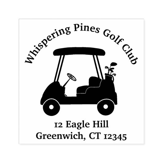 Golfkar Logo clubnaam Rubberstempel (Afrduk)