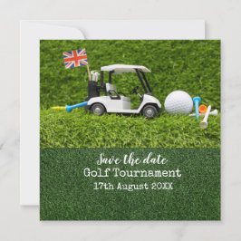 Golfkar met Engeland Vlag Save the Date
