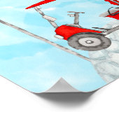 Golfkar met golfbal en golfvlaggewijze waterverf poster (Hoek)