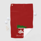Golfkar met kerstboom | Crimson Red Golfhanddoek (Insitu)