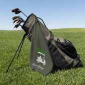 Golfkar met kerstboom | Donkerdennengroen Golfhanddoek (Groen)