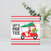 Golfkar met kerstman Let Par T-shirt Golfer (Staand voorkant)