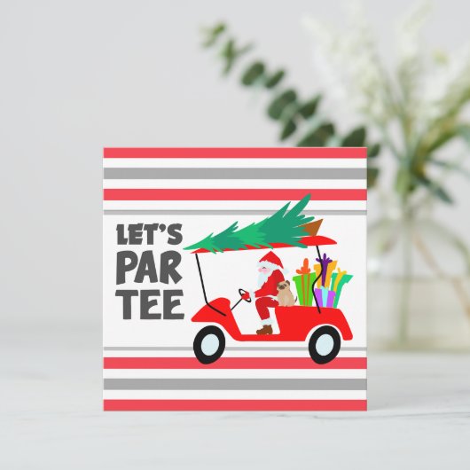 Golfkar met kerstman Let Par T-shirt Golfer (Staand voorkant)