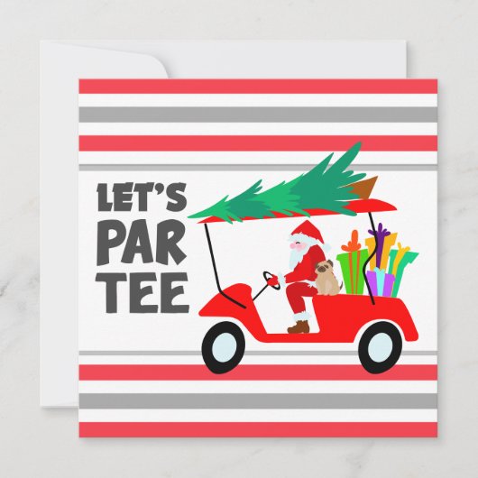 Golfkar met kerstman Let Par T-shirt Golfer (Voorkant)