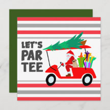 Golfkar met kerstman Let Par T-shirt Golfer