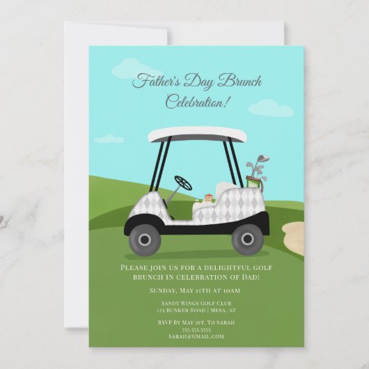Golfkar met pannenkoeken Vaderdag brunch Kaart (Voorkant)