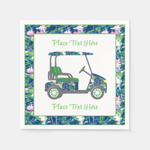 Golfkar met Preppy Golf Print Servet
