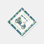 Golfkar met Preppy Golf Print Servet (Hoek)