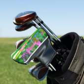 Golfkar met schattige Schnauzer en initialen Golfheadcover (Insitu)