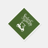 Golfkar met Season's Greeting op groen Servet (Hoek)