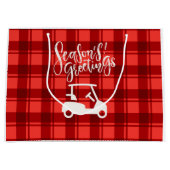 Golfkar met Seizoensgroet op Rode Kerstmis Groot Cadeauzakje (Voorkant)