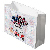 Golfkar met vlag van Amerika voor 4 juli Groot Cadeauzakje (Voorkant Gekanteld)