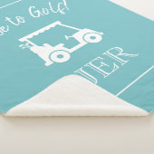 Golfkar Monogram Beginletters Blauw Groen Sherpa Deken (3/4)