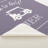 Golfkar Monogram Beginletters Chic Paars Sherpa Deken (3/4)