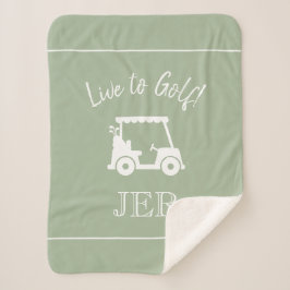 Golfkar Monogram Beginletters Sport Groen Sherpa Deken