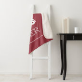 Golfkar Monogram Beginletters Sport Rood Sherpa Deken (In situ)