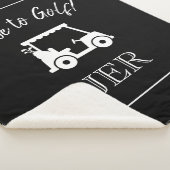 Golfkar Monogram Beginletters Zwart Wit Sherpa Deken (3/4)