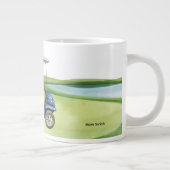 Golfkar op golfbaan putting green grote koffiekop (Rechts)