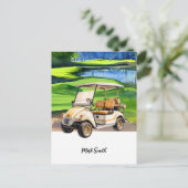 Golfkar op Par Personalisatie: Golfkar Briefkaart (Staand voorkant)
