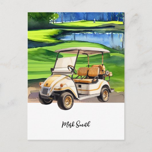 Golfkar op Par Personalisatie: Golfkar Briefkaart (Voorkant)
