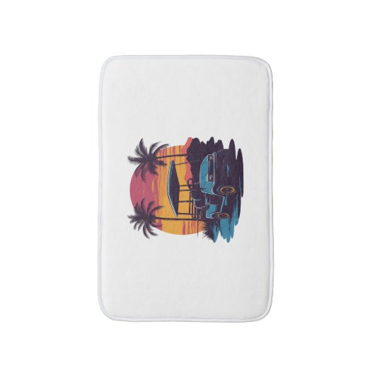 Golfkar Palmbomen Sunset Set Badmat (Voorkant Verticaal)