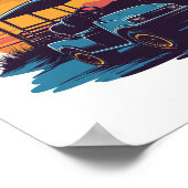 Golfkar Palmbomen Sunset  Set Poster (Hoek)