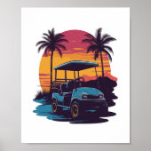 Golfkar Palmbomen Sunset  Set Poster (Voorkant)