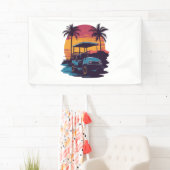 Golfkar Palmbomen Sunset Set Spandoek (Insitu)