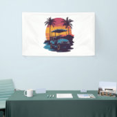 Golfkar Palmbomen Sunset Set Spandoek (Beurs)