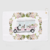 Golfkar Pink Bloemendekoratie  Golfhanddoek (Horizontaal)