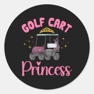 Golfkar Princess Golfen Golfer Golfkar Ronde Sticker